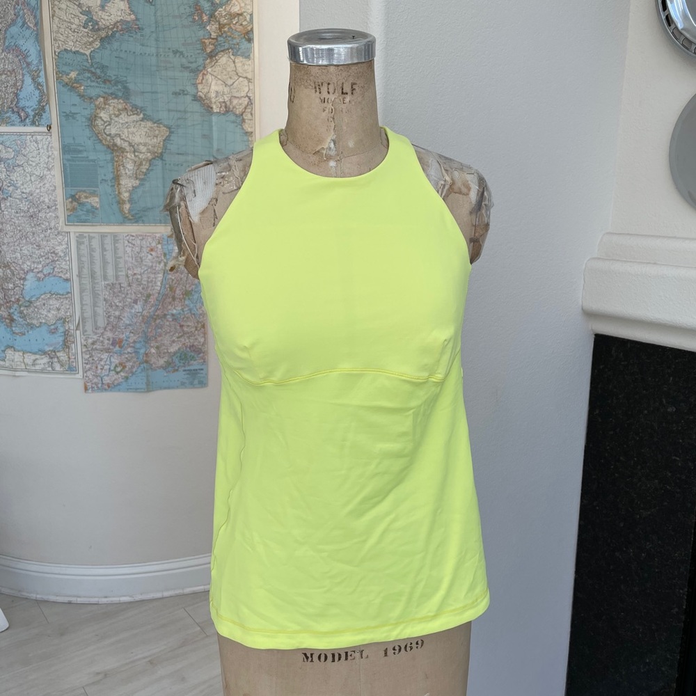 Lululemon high neck neon yellow tank 12